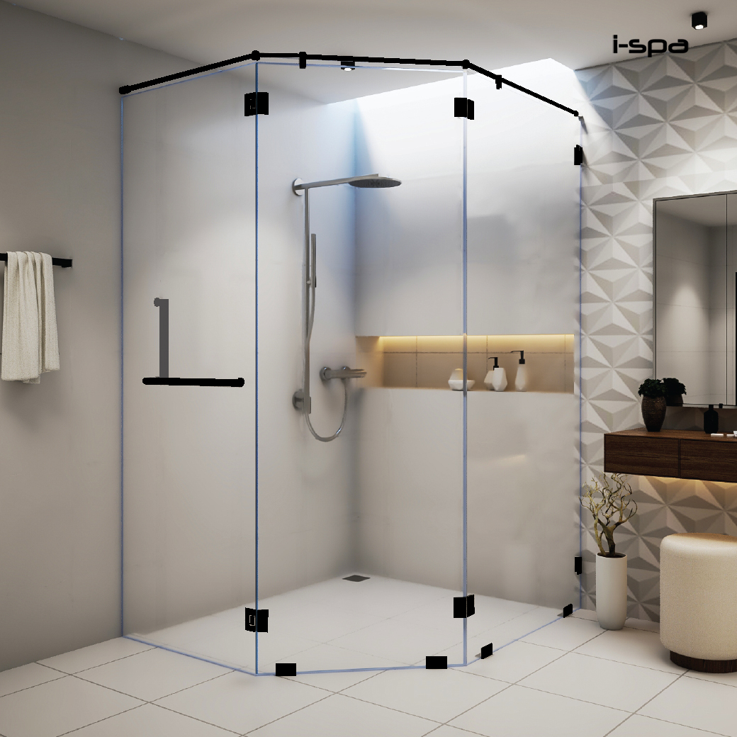 Sphere 15 Black Series ฉากกั้นอาบน้ำ, ตู้อาบน้ำ, กระจกกั้นห้องน้ำ กระจกบานเปลือย
